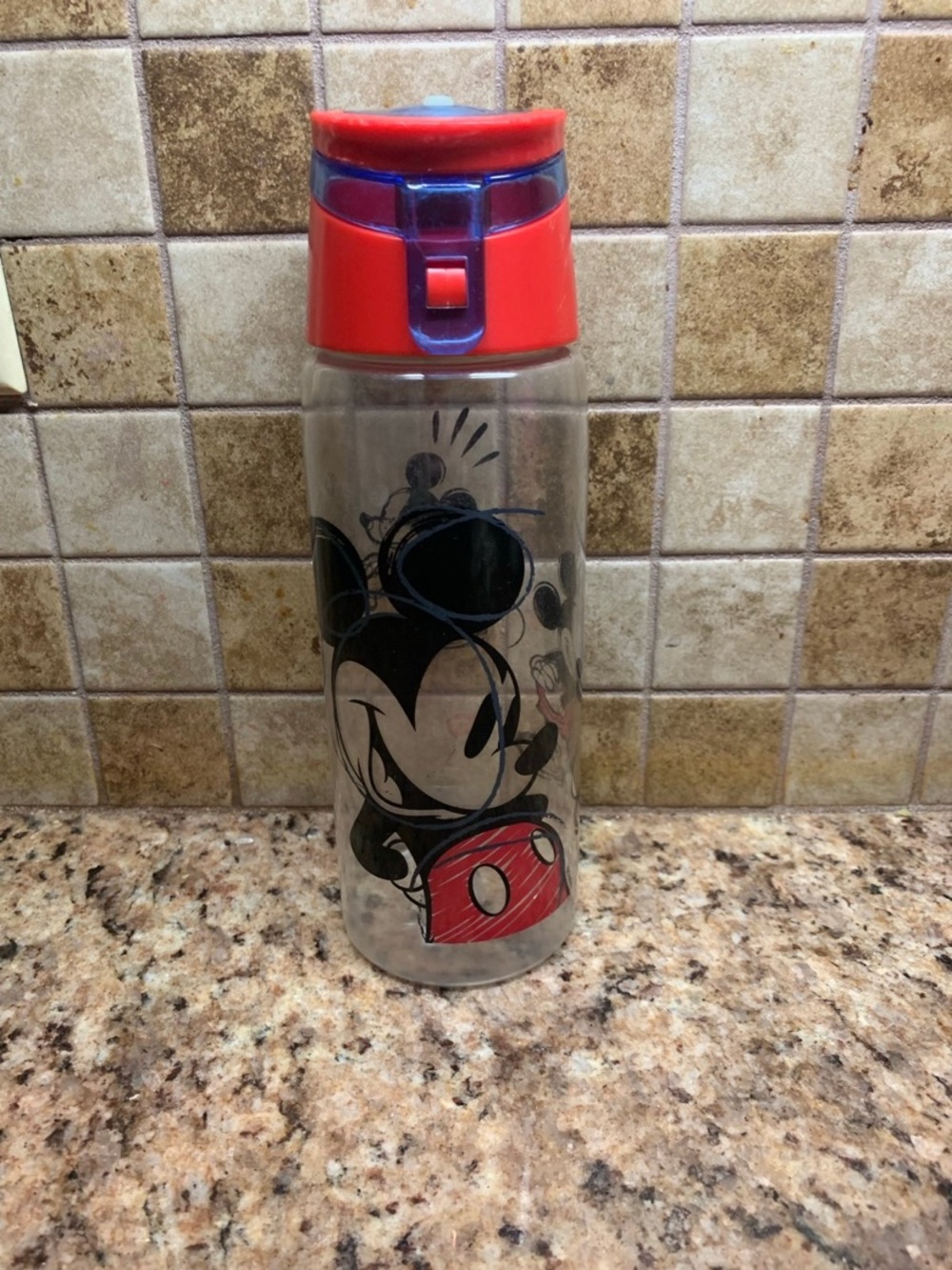 Disney Mickey Mouse Sketch Themed Plastic Water Bottle.